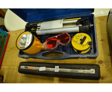 A torque wrench and other items.