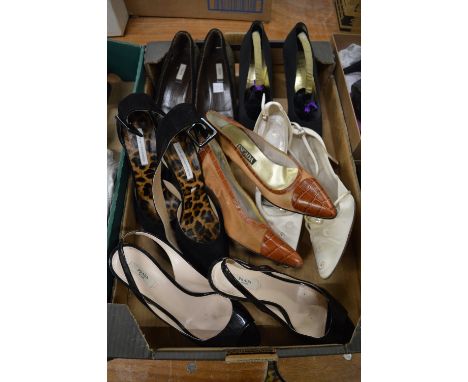 Quantity of ladies designer shoes, worn, unboxed, various makes to include Prada, Christian Dior etc, sizes 39½ - 40½.