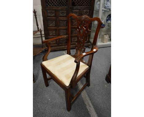 Chippendale style mahogany carver chair.
