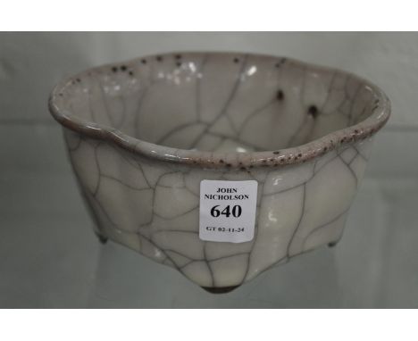Chinese crackle glaze planter or brush washer.