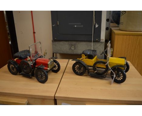 Two model vintage cars.