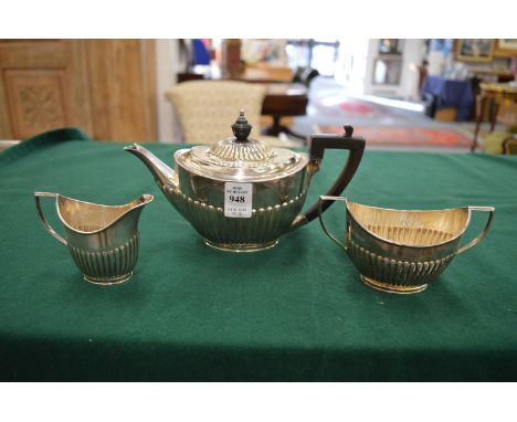A bachelor's silver three piece tea service.