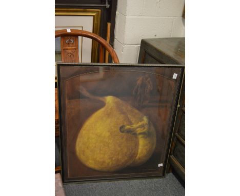 Alan Wade, abstract study of male and female nudes and a pear together with two other pictures.