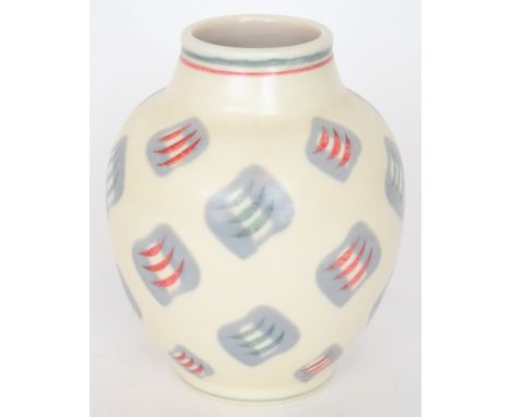 Poole Pottery - A 1950s Freeform shape 723 vase decorated in the GGP pattern, printed and painted marks, height 21cm