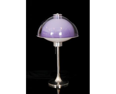 Robert Welch - A large Lumitron table lamp designed circa 1966 and retailed through Habitat, spun circular base rising to a s