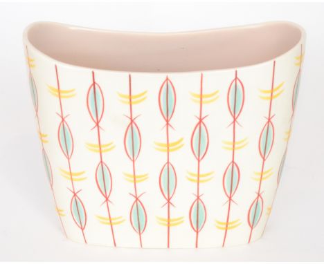 Poole Pottery - A 1950s Freeform planter of rectangular form decorated in the PY pattern, printed and painted mark, length 23