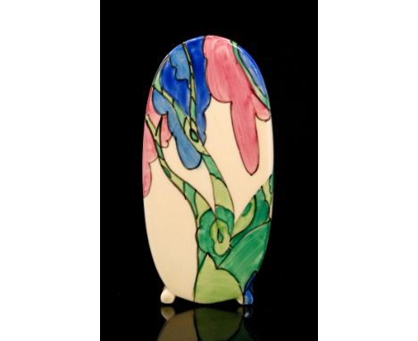 Clarice Cliff - Rudyard - A Bon Jour vase circa 1933 hand painted with an exotic tonal green striped trunk tree with tonal bl