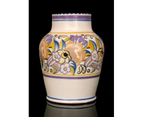 Carter Stabler Adams - Poole Pottery - A shape 418 shouldered vase decorated in pattern PD, impressed and painted marks, heig