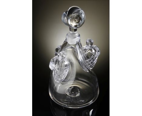 Simon Eccles - Andy McConnell - Decanter Man - A large free blown and hot worked crystal glass decanter in the form of a styl