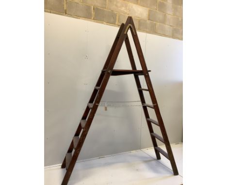 A vintage wood step ladder