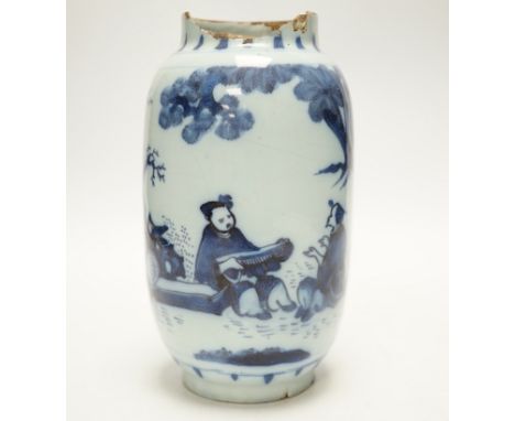 A delftware jar, late 17th century, possibly Brislington, 17cm high