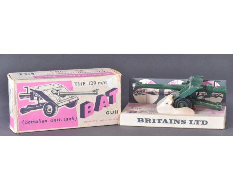 Britains - an original vintage Britains made boxed diecast model No. 9720 BAT 'Anti-Tank Gun'&nbsp; 120M/M. Housed within its