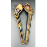 A cased long stemmed pipe with white metal detail,cased.