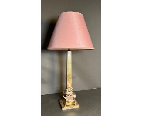 An onyx and gilt table lamp H51cm 