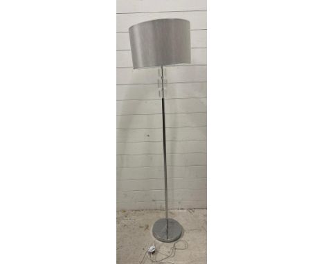A chrome floor standing lamp with cubic Perspex detail 