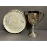 A silver plated trophy dated 1929 and an Arthur Price tray trophy for the Down Royal racecourse