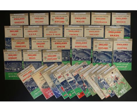 34 England home International football programmes from late 1940s to early 1960s to include v Scotland 1947, 1951 Austria pir