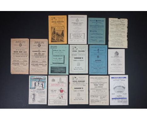 Non League Football - 15 1940s/50s football programmes with good South West interest, features Cup Finals, include Wells City