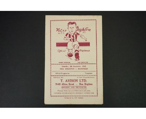 1948/49 New Brighton v Mansfield Town football programme played 4th December 1948, gd 