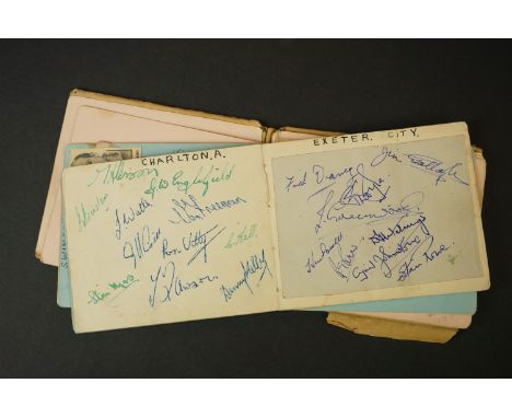 Football Autographs - Circa 1950s book to include Arsenal, Chippenham United, Swindon Town, Charlton, Exeter, Newport County,