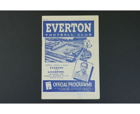 1947/48 Everton v Liverpool football programme played 27th Sept 1947 vg 