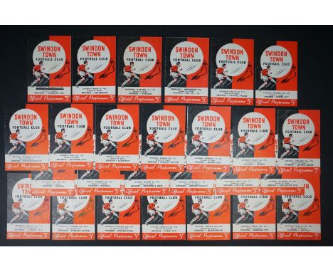 Swindon Town 1951/52 - Full season of 22 league home football programmes plus 4 x FAC home programmes to include v Bedford, S