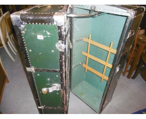 EARLY FITTED TRAVELLER WARDROBE TRUNK, STEAMERS