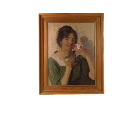 Dame Laura Knight (1877-1970), oil on canvas portrait of ‘Ella’ 1911 (the artist and model Ella Naper) and dedicated verso 61