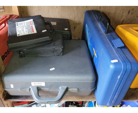 Automobile testing equipment to include a Blue-Point LPESI-60 ignition tester, and a Kew Technik laser level kit. 