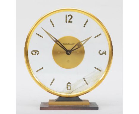 A C1960s brass cased Jaeger leCoultre mystery clock, impressed 222 to base, 15.5cm high. 