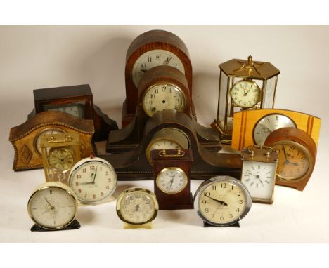 A collection of 20th century quartz clocks to include mantle clocks and a contemporary cuckoo clock (2 boxes) 