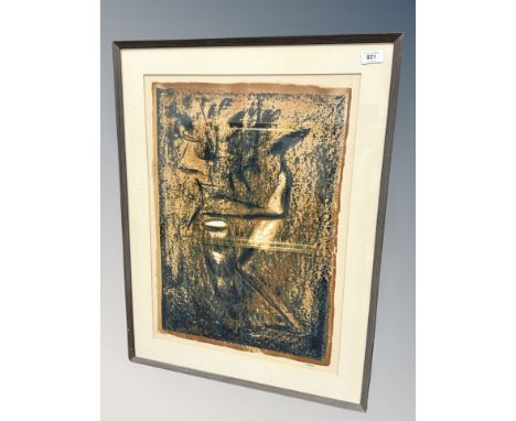 Bonga : abstract colour print, signed in pencil, 46 cm x 65 cm 