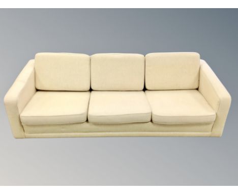 A Borge Morgensen model 205 three seater settee in cream, length 210 cm 