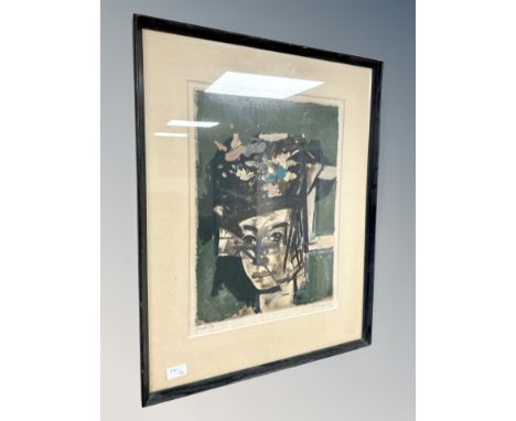 Olson : limited edition signed colour print of a horse race, 36 cm x 49 cm 