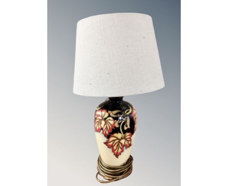 A Moorcroft table lamp with shade, height 46 cm 