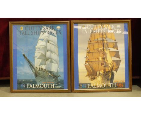 Two modern framed posters, Cutty Sark Tall Ships' Races, Falmouth 1998 and a limited edition print by Jeff Dugdale, The Pande