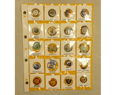 Police enamel Bowling badges x 20 on one page. This is one lot of 15 similar lots offered by us today.