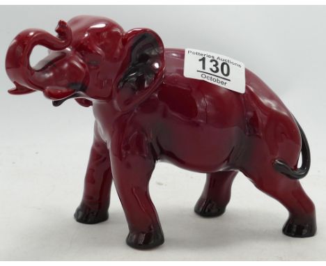 Royal Doulton Flambe Elephant with Trunk in Salute, height 13cm 