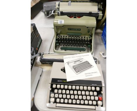 Imperial 66 Table top Typewriter &amp; Boots PT800 travel typewriter(2) 