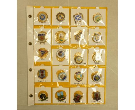 English Bowling club enamel&nbsp;badges x 20 on one page. This is one lot of 15 similar lots offered by us today.