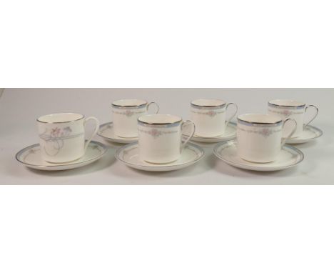 Royal Doulton Suzanne Patterned Coffee Cups &amp; Saucers: seconds 