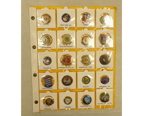 English Bowling club enamel&nbsp;badges x 20 on one page. This is one lot of 15 similar lots offered by us today.