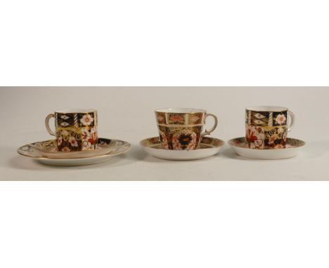 Royal Crown Derby  2451 pattern trio &amp; cup / saucer set together with 1128 pattern similar item(3) 