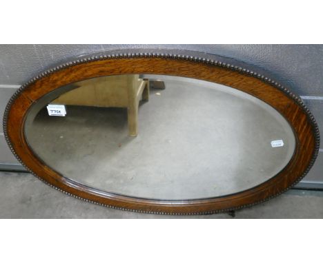 Wooden Framed Oval Mirror 