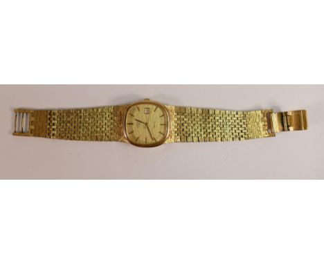 Rotary 1970s Gentlemans gold plated quartz date wristwatch, not working. 