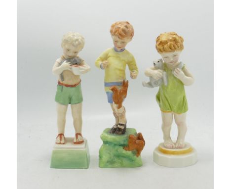 Royal Worcester Child Figures October, Fridays Child is Loving &amp; Giving &amp; Wednesdays Child Child Know Little Woe(3) 