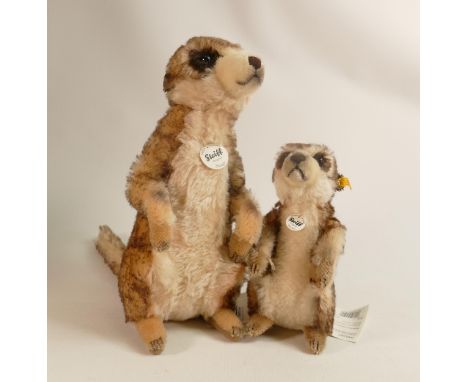 Steiff Meerkat Mungo together with a smaller one Cockie (2) 