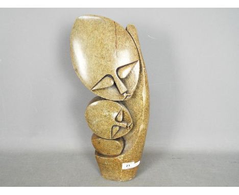 Ethnographica - A tribal, polished stone carving, approximately 44 cm (h)