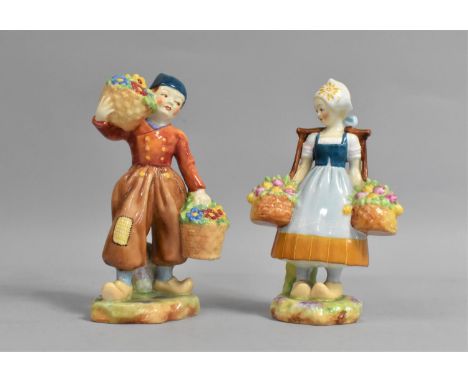 A Pair of Royal Worcester Dutch Boy and Dutch Girl Figures, Modelled by F Gertner 