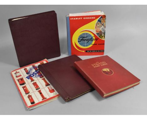 A Collection of Five Vintage Stamp Albums Containing Victorian and Later World Stamps, First Day Covers Etc 